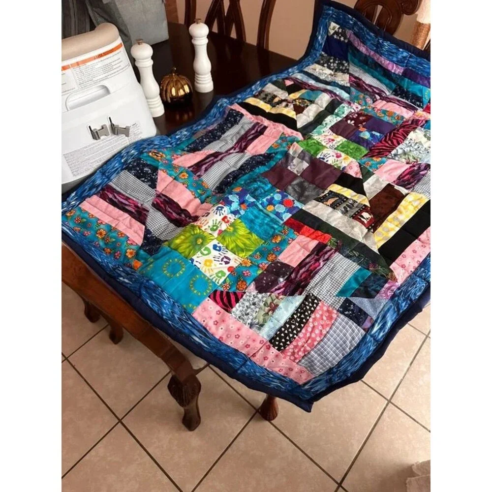 Handmade Reversible Scrappy Patchwork Quilt
